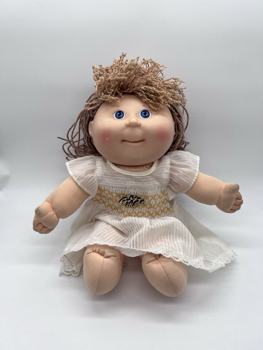 Vtg First Edition Cabbage Patch Kids Pretty Crimp n Curl Doll Brown Hair 1990